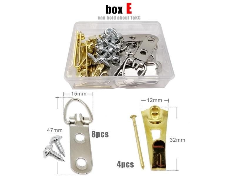 1 Box Triangle D-Ring Hanging Kit For Oil Painting Mirror Picture Frame Carousel 1