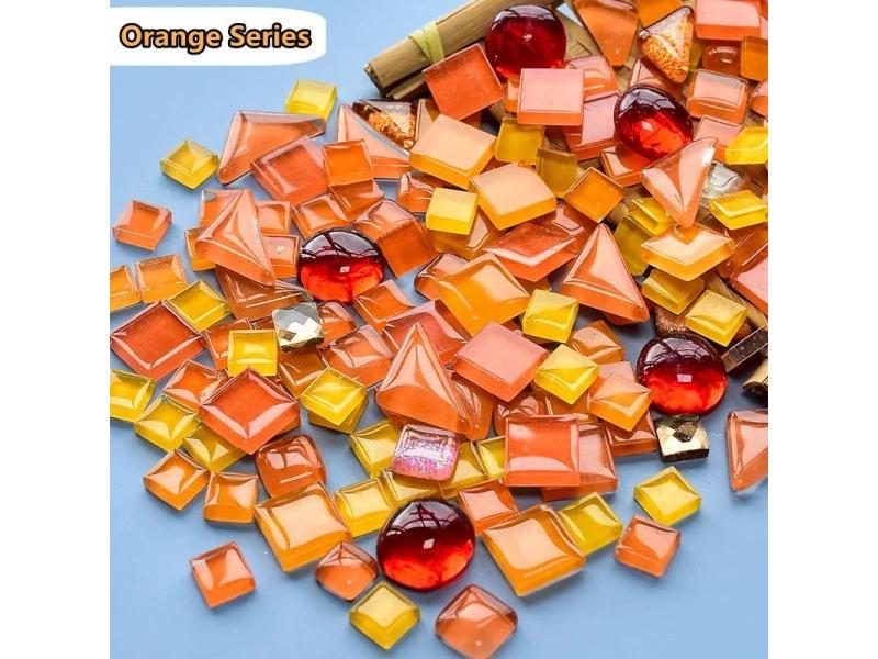 120g/4.23oz Glass Mosaic Tiles Shape/Color Mix DIY Craft Shiny Materials Carousel 1