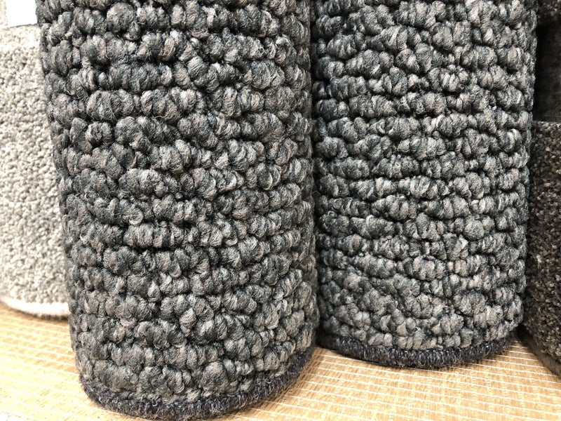 Cheap and cheerful Dark Grey loop pile nylon runner 70 cm x 86 cm Carousel 2