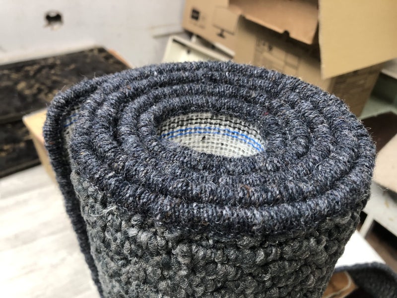 Cheap and cheerful Dark Grey loop pile nylon runner 70 cm x 86 cm Carousel 1