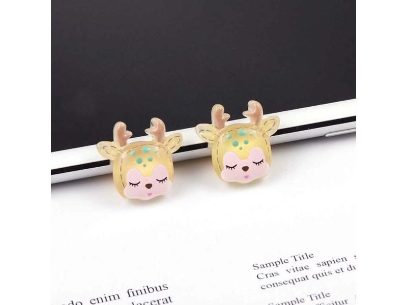 10Pcs Flatback Resin Sleeping Deer Cabochons For Scrapbooking Carousel 1