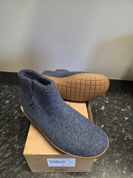 Glerups Felt Boot / Slipper - 100% Pure Natural Wool! - Denim Colour - Size 4263617307682561111