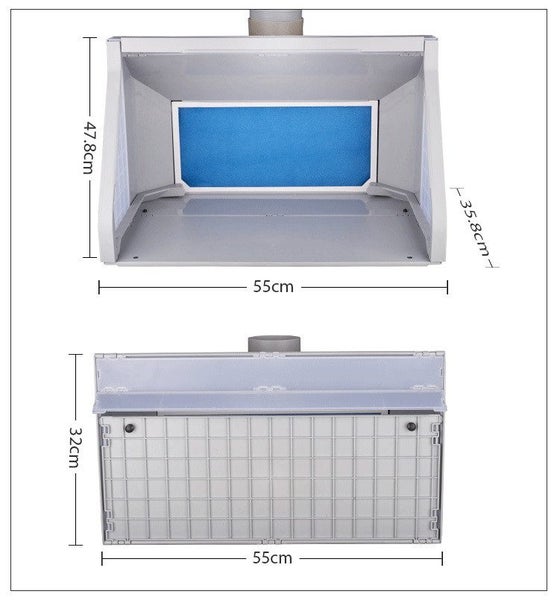 HS-E550BLK Spray / paint Booths Airbrush With Two Motor Hobby Craft Booth Carousel 8