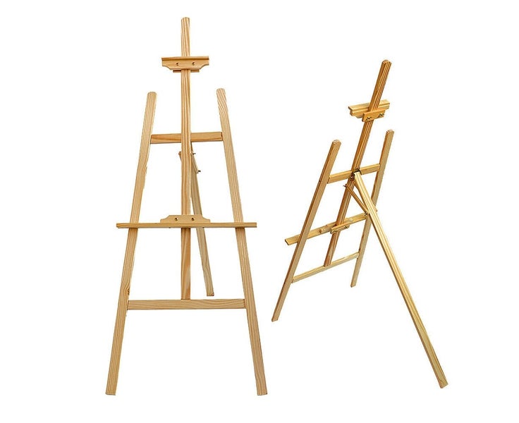 175 CM Solid Pine Wood Easel Artist Art Display Painting Shop Tripod Stand Ad Carousel 1