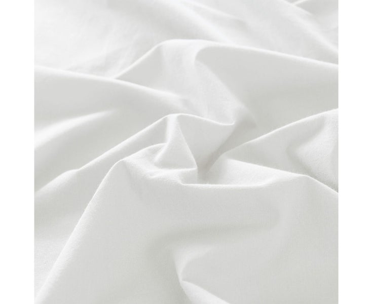 Queen Vintage Washed 100% Cotton Quilt Cover Set Bedding Ultra Soft-White Carousel 6