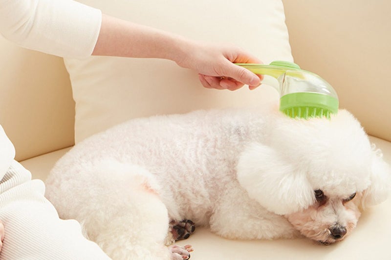 2 In1 Dog Bath Brush With Shampoo Dispenser Dog Shampoo Brush Bubble Maker-Green Carousel 6