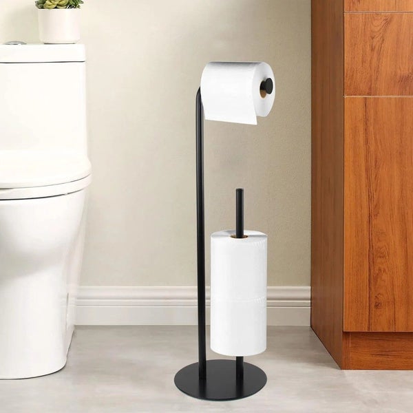 Freestanding Toilet Paper Holder with Storage Pole Carousel 1