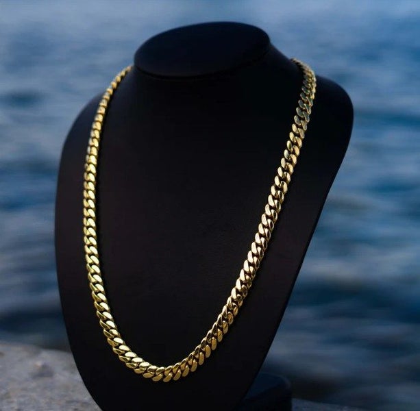 Men's 18k Gold Filled 10MM Solid Cuban Link Chain - SALE! Carousel 1