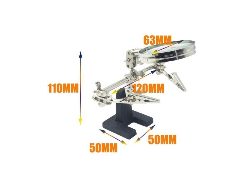 Third Hand Soldering Iron Stand Helping Clamp Vise Clip Tool Magnifying Glass Carousel 1