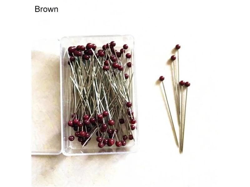100Pcs/Box 38mm Glass Ball Multicolor Head Sewing Pins Straight Quilting Pins Carousel 1