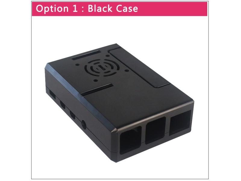 Raspberry Pi 4 Model B ABS Case Black Transparent Plastic With Cooling Fan Carousel 1