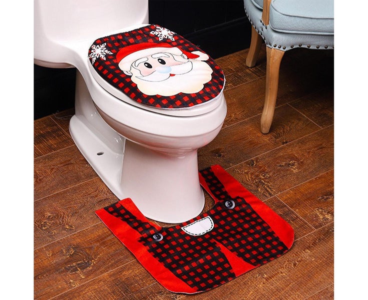 Christmas Toilet Seat Cover and Rug Set | Christmas Bathroom Decorations | Ch Carousel 2