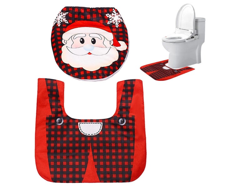Christmas Toilet Seat Cover and Rug Set | Christmas Bathroom Decorations | Ch Carousel 10