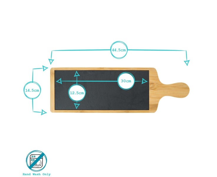 Bamboo Slate Serving Board Kitchen Dining Table Place Setting 44.5cm x 14.5cm Carousel 2