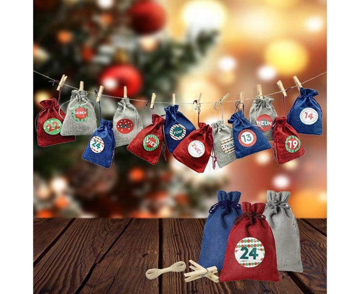 Christmas Calendar Bags | Christmas Countdown Gift Drawstring Bag | 24 Days A Carousel 10