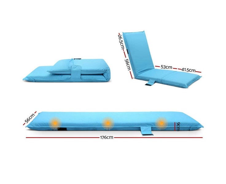 Portable Beach Chair Camping Outdoor Lounge Sofa Floor Folding Recliner Carousel 2