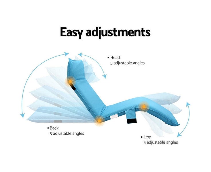 Portable Beach Chair Camping Outdoor Lounge Sofa Floor Folding Recliner Carousel 6