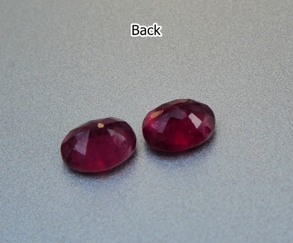 $1RE 1.11CT Buy Now $750 SPLENDID OVAL 100% NATURAL BLOOD RED OVAL RUBY PAIR Carousel 2