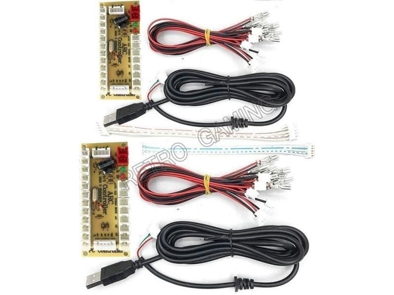 PC USB Zero Delay Encoder Circuit Board Kit Led Push Button Joystick 2.8mm Carousel 1