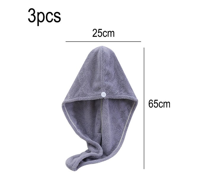 3Pack Microfiber Hair Towel Wrap Absorbent, Fast Drying Hair Turban Soft, No Carousel 2