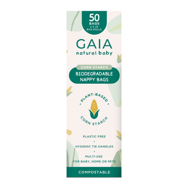 Gaia Natural Baby Biodegradable Nappy Bags 50 Pack Carousel 2