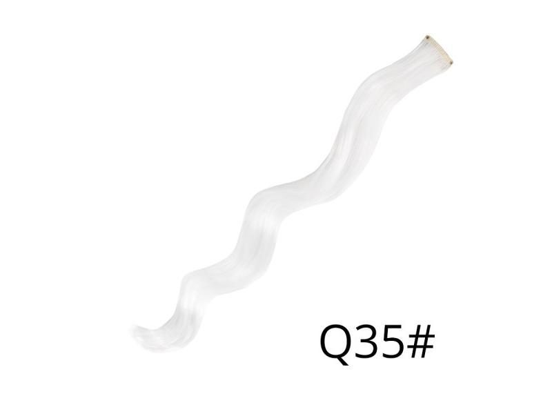 Synthetic Rainbow Wavy Hair Extensions Long Hair Extensions One Single Clip In Carousel 1