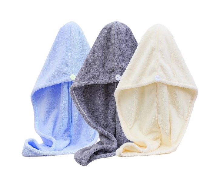 3Pack Microfiber Hair Towel Wrap Absorbent, Fast Drying Hair Turban Soft, No Carousel 1