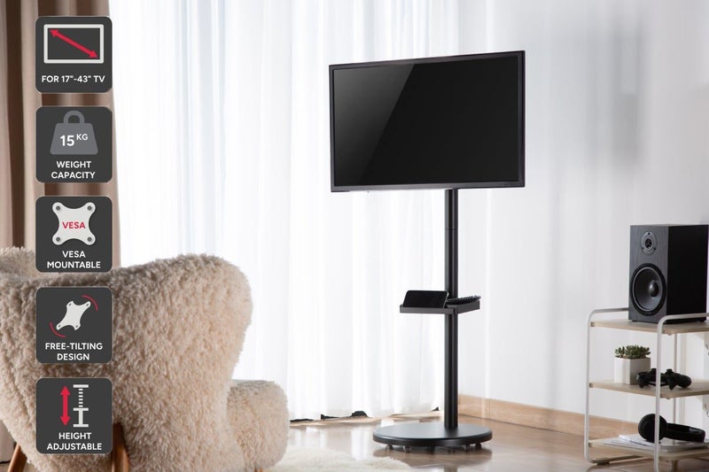 Kogan Portable TV Floor Stand for 17" - 43" TVs (Black) Carousel 2