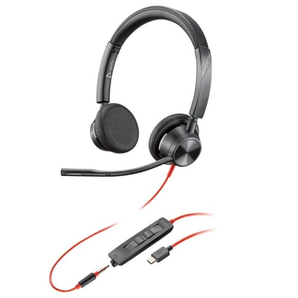 Poly Blackwire 3325 Stereo USB-C Headset - UC, 3.5mm Plug, USB-C/A Adapter (8... Carousel 1