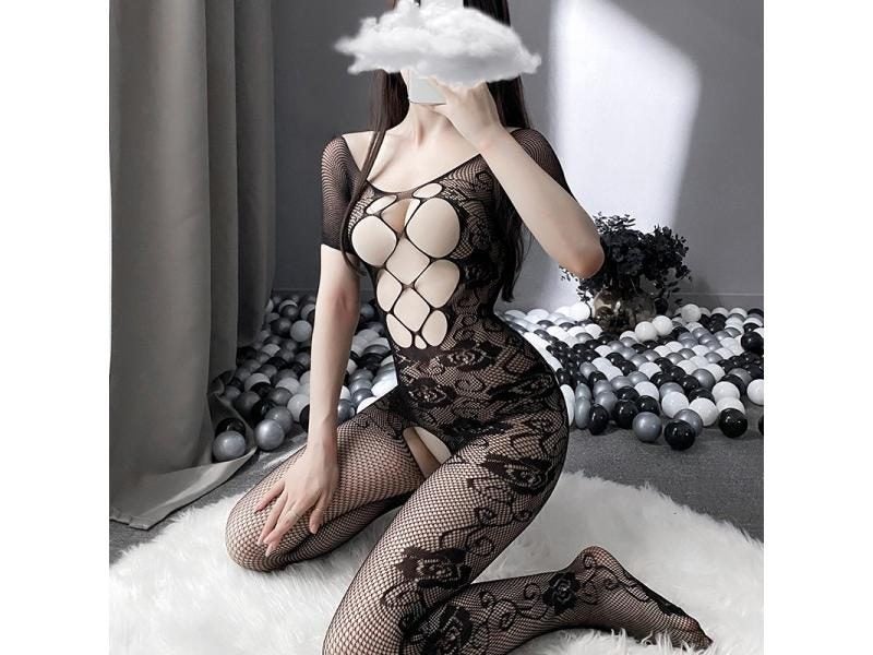 New Women Sexy Stocking Black Sling Transparent Lace Sexy Siamese Net Clothing Carousel 1
