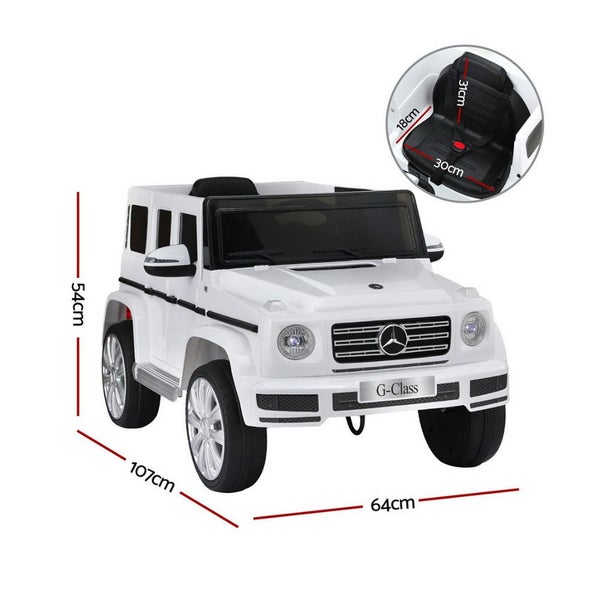 Kids Ride On Car Licensed G500 Electric Toys Horn Remote 12V White Kids Ride On Carousel 2