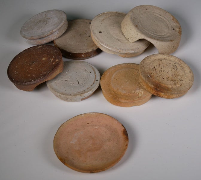 Collection of Chinese Goldfields Condiment Jar Lids Asst (And a Small Plate) Carousel 1