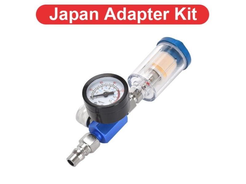 Spray Gun Air Regulator Gauge Oil Water Trap Filter Separator JP/EU/US Adapter Carousel 1