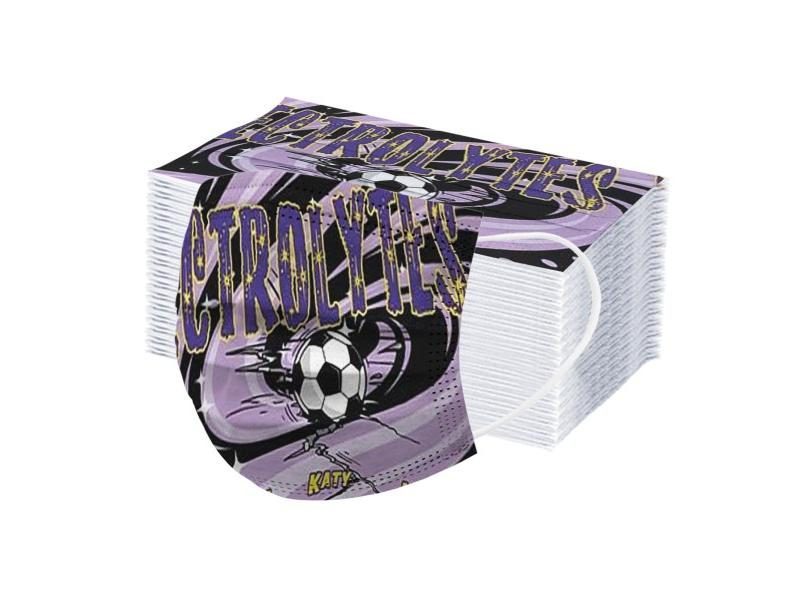 Children's Disposable Masks Child Football Print Disposable Face Mask Masque Carousel 1