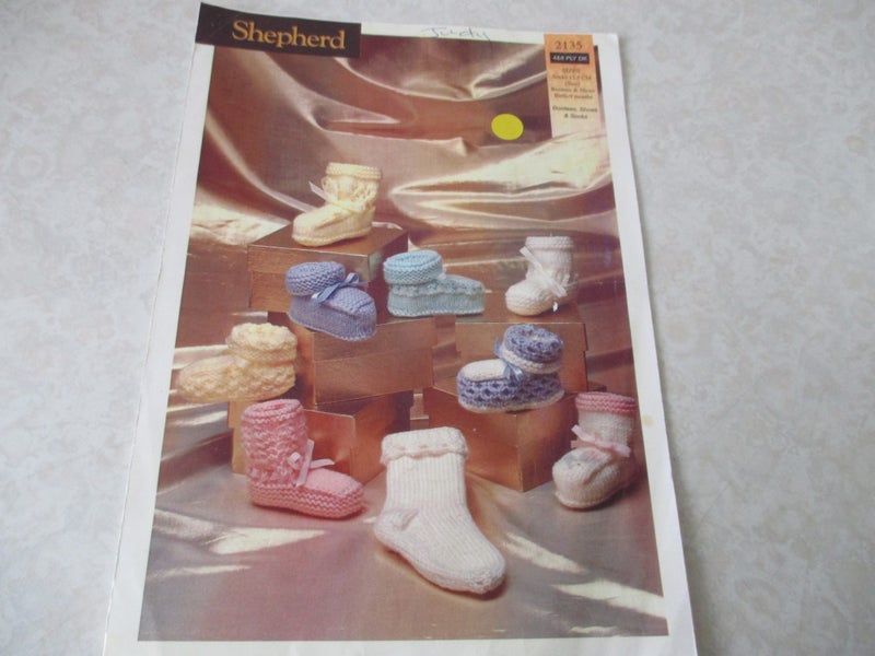 Baby Knitting Pattern - Shepherd Bootees, Shoes, Socks Carousel 1