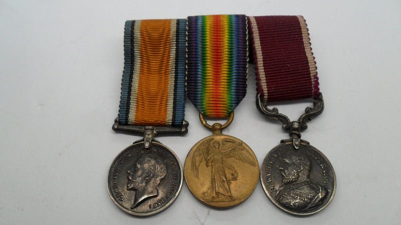 WW1 Miniature Pair plus Edward VII Army LS&GC Medal . Rare grouping. Carousel 1
