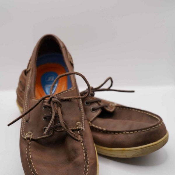 Bata Brown Leather Boat Shoes636169940524831112
