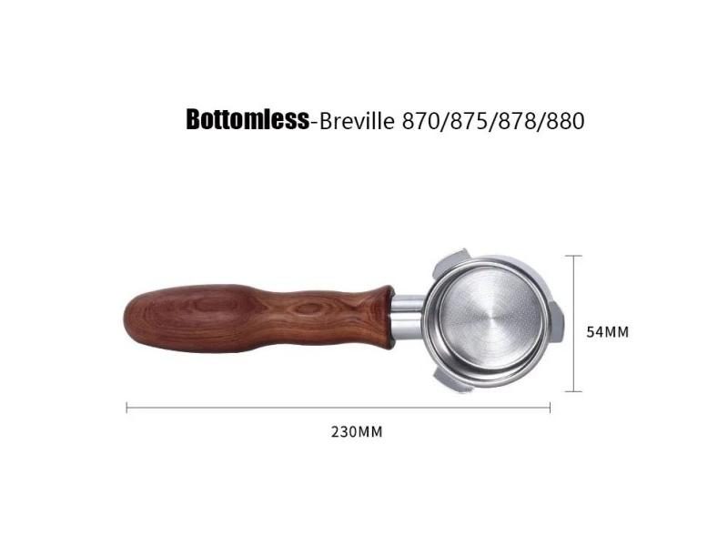 54mm Coffee Bottomless Portafilter For Breville 870/875/878/880 Filter Basket Carousel 1