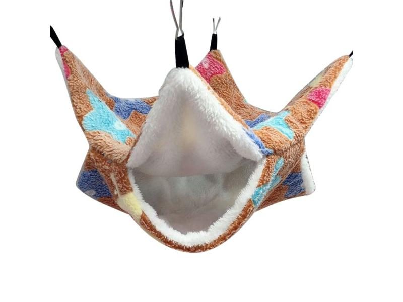 Hamster Hammock Hanging Bed For Winter Small Animals Double-layer Plush Cotton Carousel 1