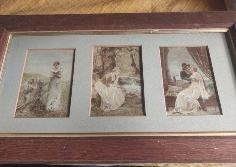 Antique German lithograph Carousel 1