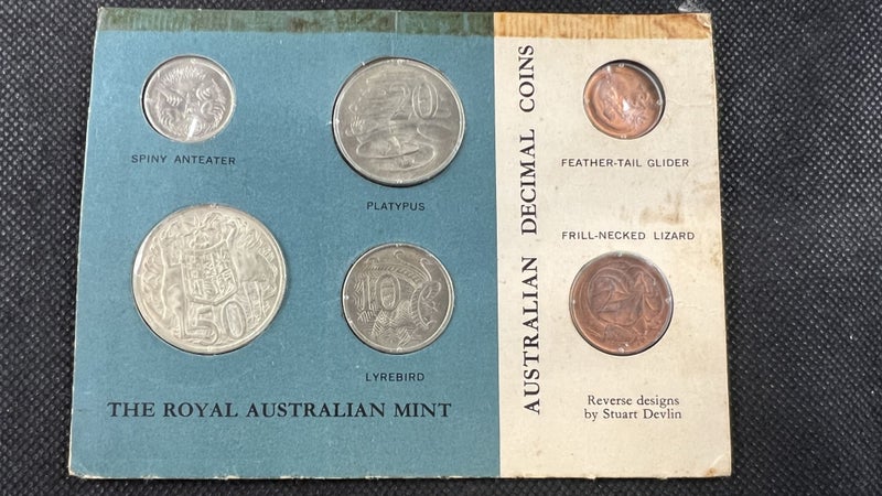 1966 Australian Decimal Coin Set in Card - Lot E740 Carousel 1