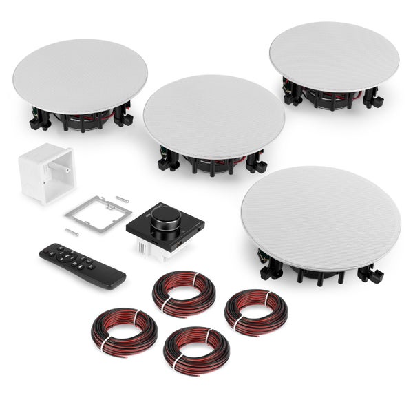 In-Wall Audio Amplifier with 4 Ceiling Speakers Carousel 1