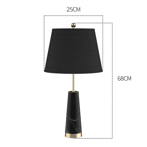 SOGA 4X 68cm Black Marble Bedside Desk Table Lamp Living Room Shade with Cone... Carousel 2
