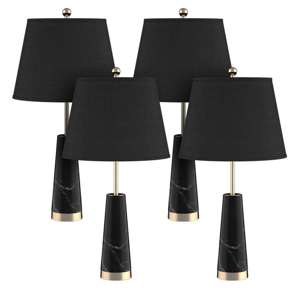 SOGA 4X 68cm Black Marble Bedside Desk Table Lamp Living Room Shade with Cone... Carousel 1