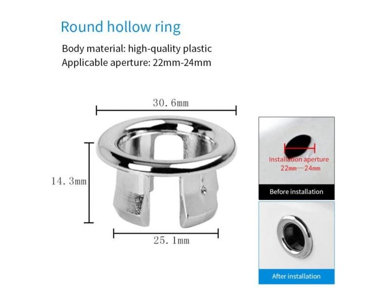 1pcs Bath Sink Basin Round Ring Overflow Cover Spare Cover Bathroom Ceramic Carousel 1