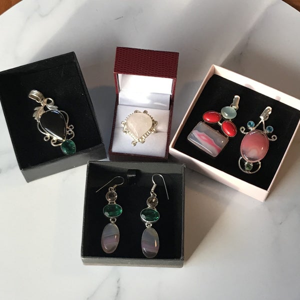 ^^ ESTATE STERLING SILVER GEMSTONE NEW JEWELLERY::: Wow $1-00 RESRVE :: Carousel 1