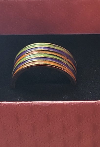 Vintage Wide Rainbow Band Ring Size 9 (Afterpay Available) Carousel 4
