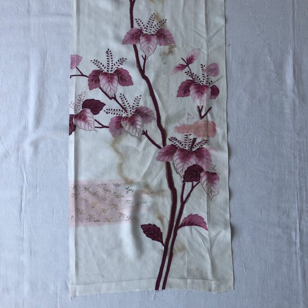 Vintage Japanese Decorative Silk Fabric Piece Old Kimono Panel Carousel 2