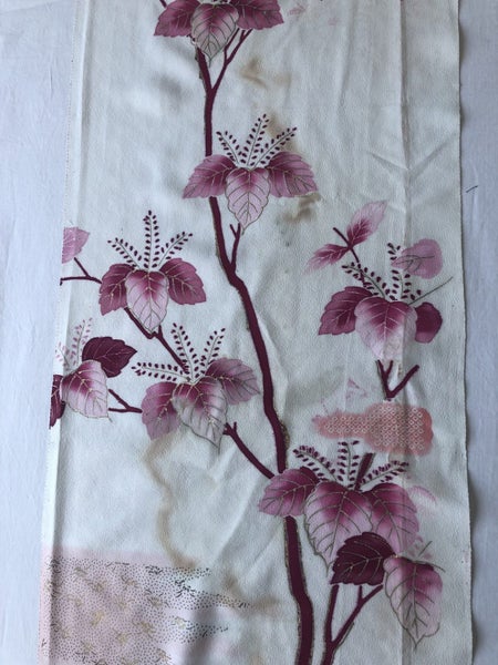Vintage Japanese Decorative Silk Fabric Piece Old Kimono Panel Carousel 1