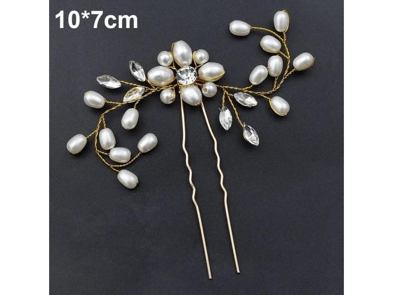 Silver Color Pearl Rhinestone Wedding Hair Combs Hair Accessories For Women Carousel 1